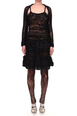 Black Loose Hand Knit Dress