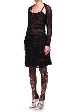Black Loose Hand Knit Dress