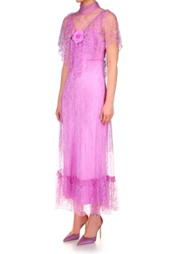Orchid Purple Floral Lace Dress