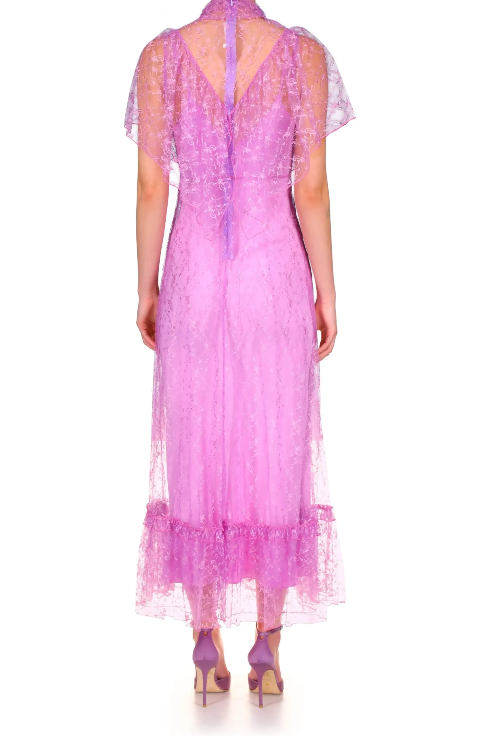 Orchid Purple Floral Lace Dress