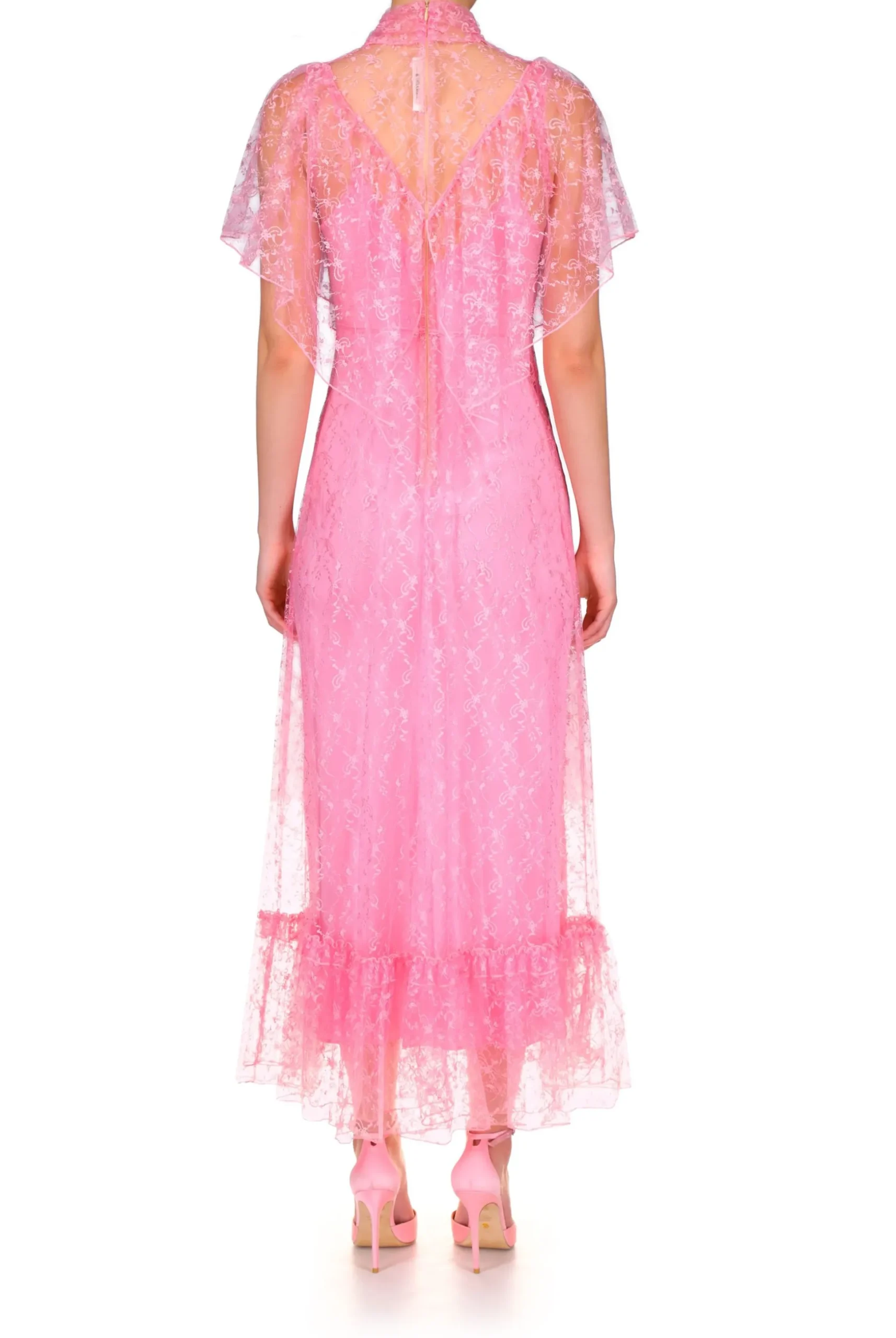 Pink Floral Lace Dress